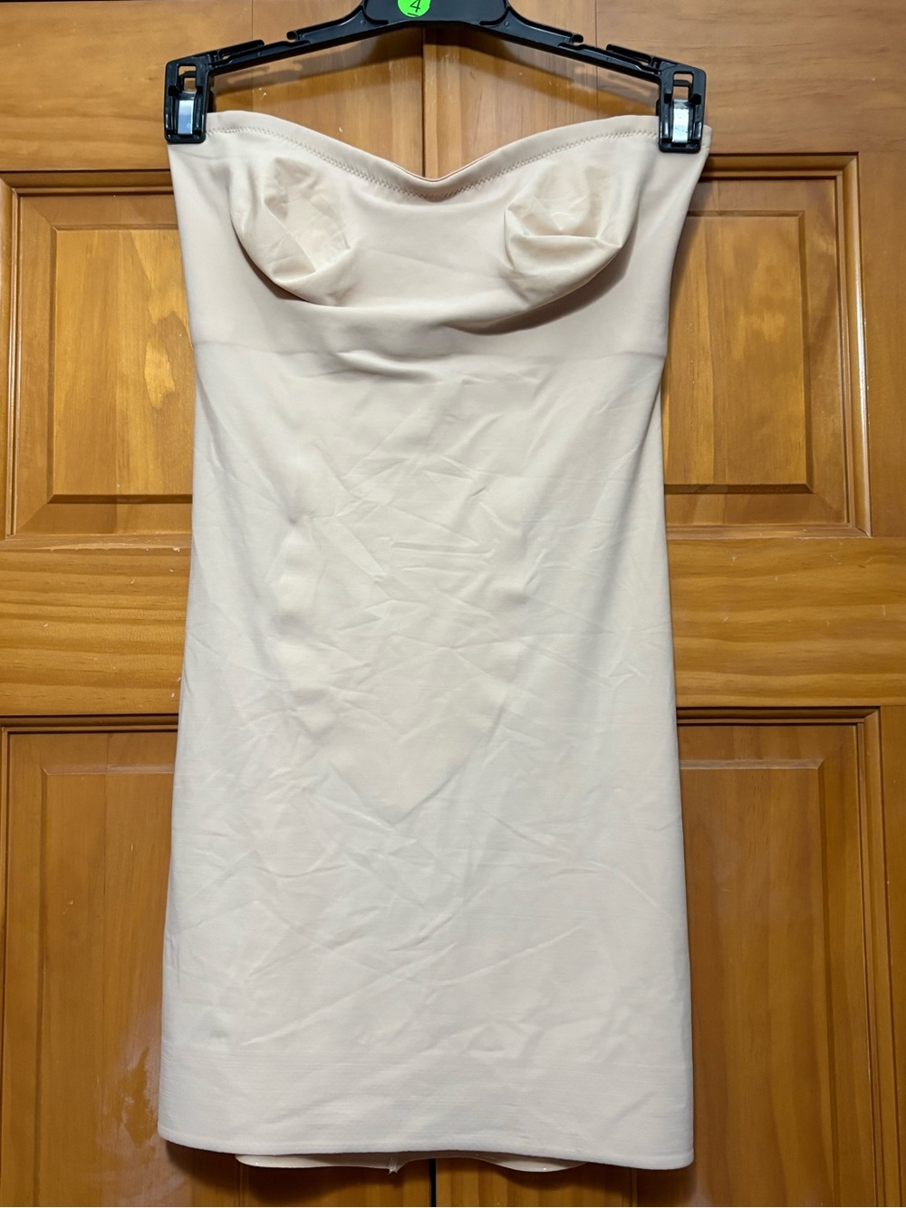 Ruby Ribbon Strapless Nude/Beige Bodycon Dress Size 34 NWOT